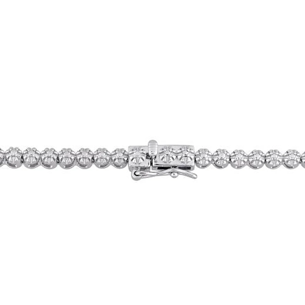 Julianna B Sterling Silver 0.50CTW Diamond Tennis Necklace