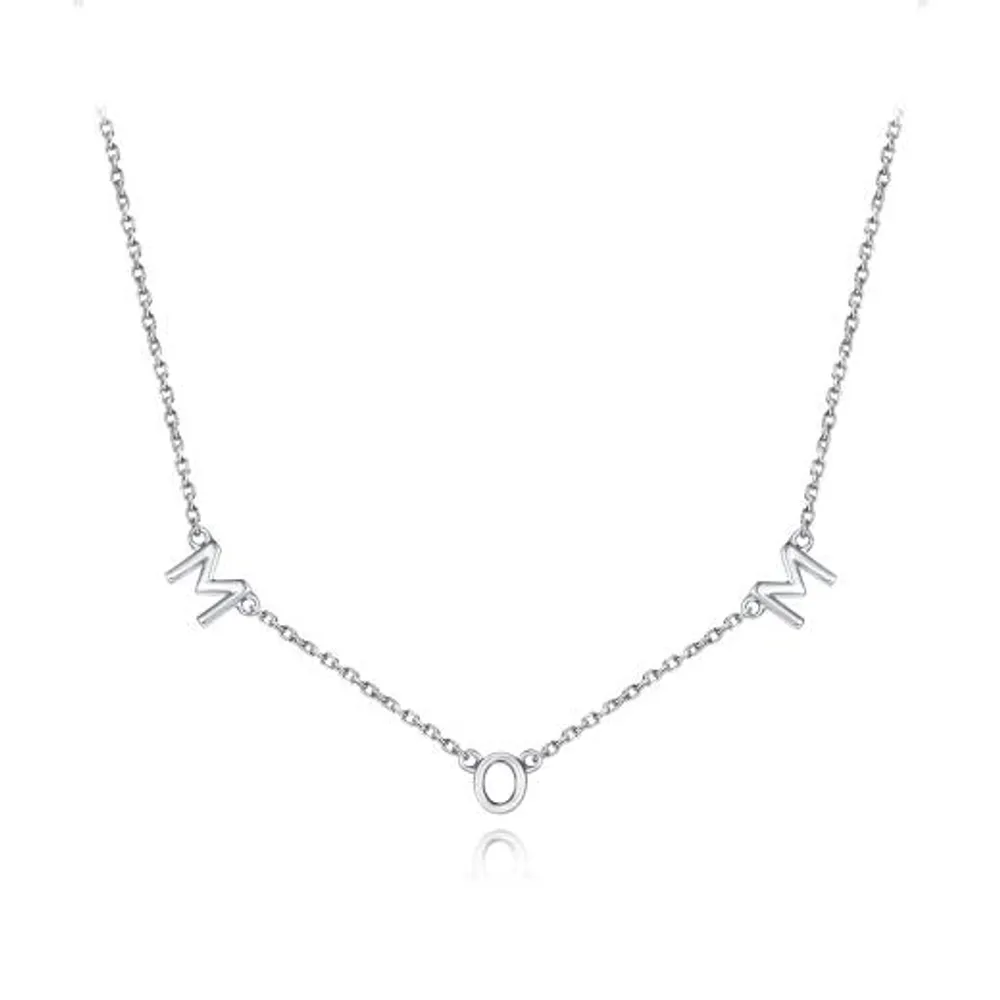 Sterling Silver Cubic Zirconia 19" Mom Necklace