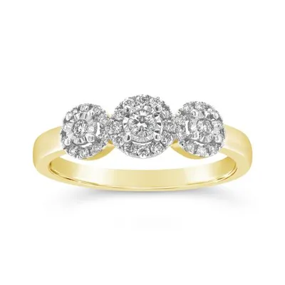 10K Yellow Gold 0.25CTW Canadian Diamond Three-Stone Ring