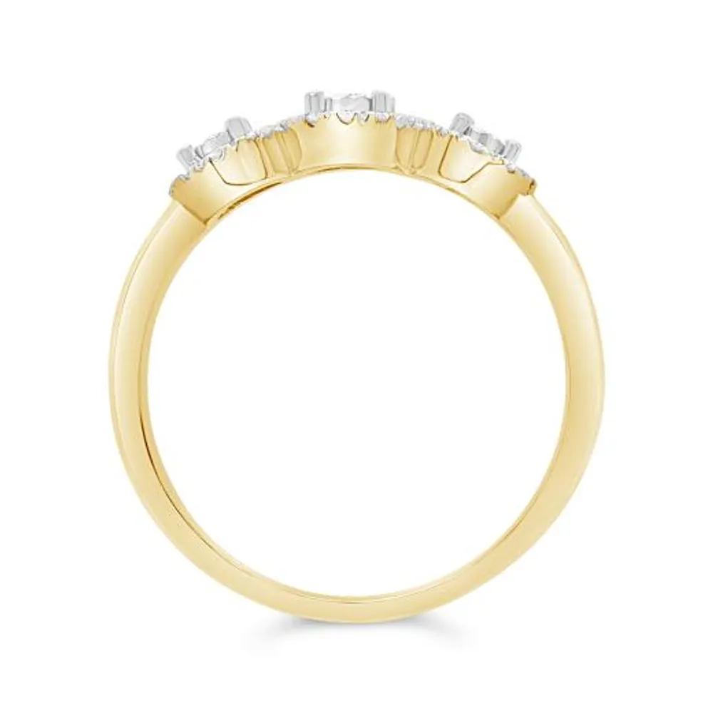 10K Yellow Gold 0.25CTW Canadian Diamond Three-Stone Ring