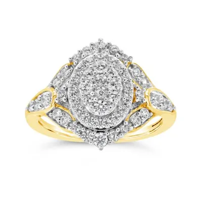 10K Yellow Gold 0.90CTW Diamond Fashion Ring