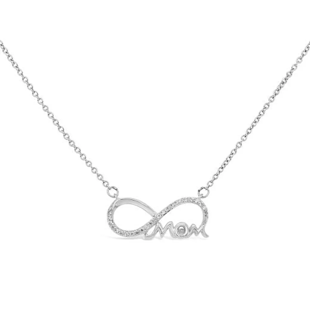 Infinite Love Sterling Silver Diamond Mom Necklace