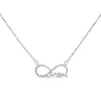 Infinite Love Sterling Silver Diamond Mom Necklace