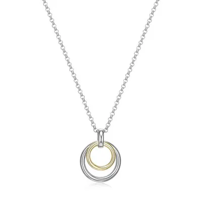 Elle Simpatico Gold Plated Double Layer Circle 17" + 3" Necklace