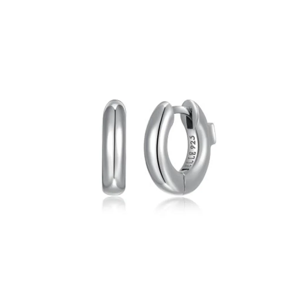 Elle Simpatico Sterling Silver 13mm Huggie Hoop