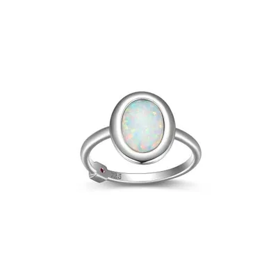 Elle Mirage Sterling Silver Opal Ring