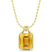 Julianna B Sterling Silver Yellow Plated Citrine and White Topaz Pendant