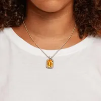 Julianna B Sterling Silver Yellow Plated Citrine and White Topaz Pendant