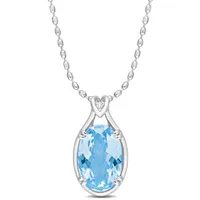 Julianna B Sterling Silver Sky Blue Topaz and White Topaz Necklace