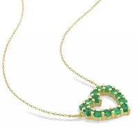 Julianna B 10K Yellow Gold Emerald Heart Pendant 17