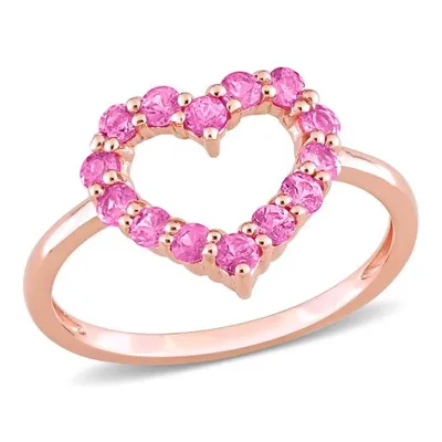 Julianna B 10K Rose Gold Pink Sapphire Heart Ring