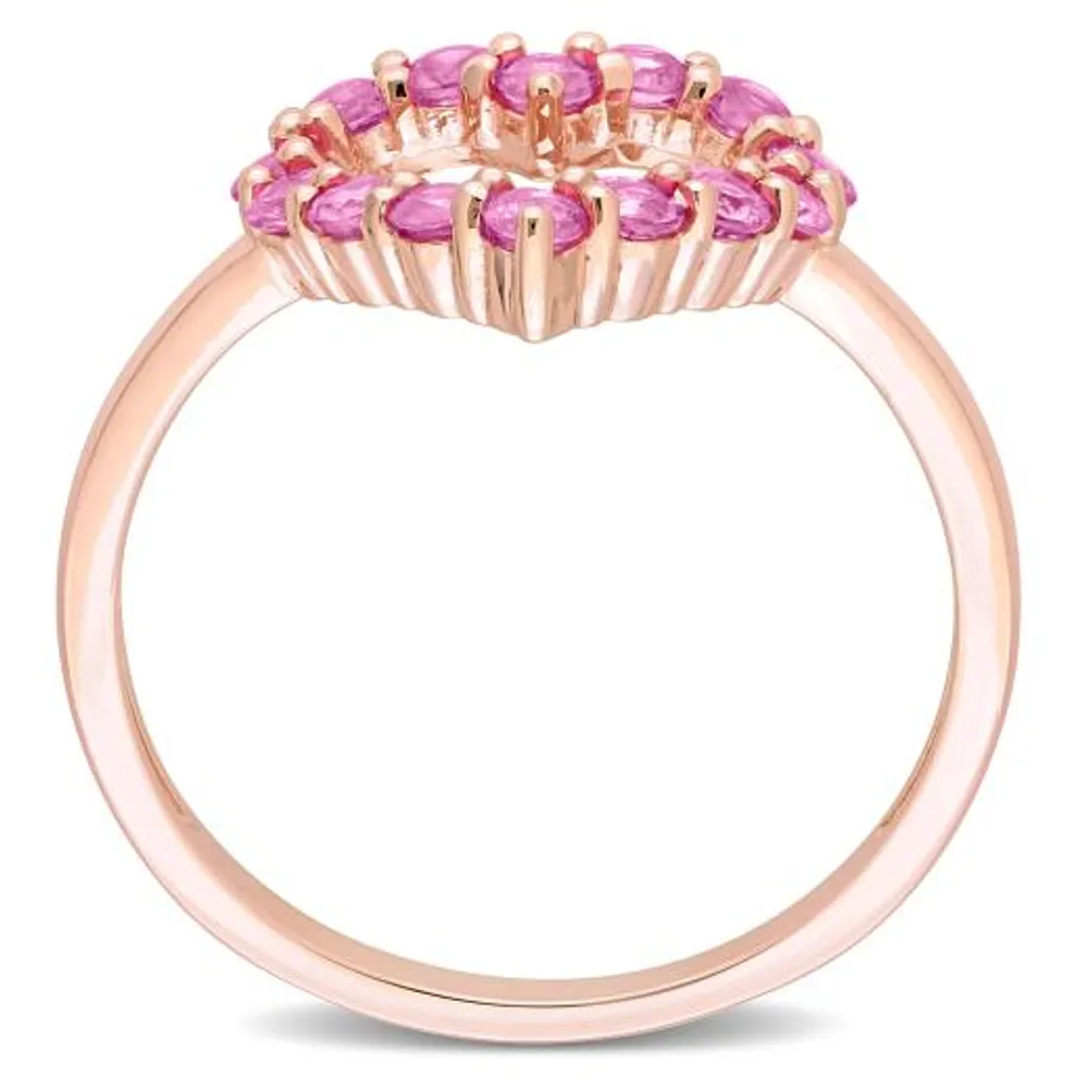 Julianna B 10K Rose Gold Pink Sapphire Heart Ring