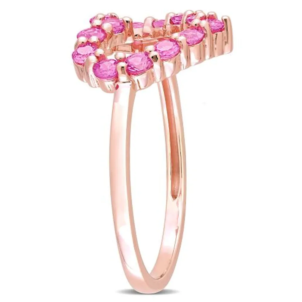 Julianna B 10K Rose Gold Pink Sapphire Heart Ring