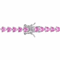 Julianna B Sterling Silver Created Pink Sapphire Bracelet