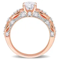 Julianna B 10K Rose Gold Created White Sapphire Diamond Ring