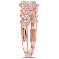 Julianna B 10K Rose Gold Created White Sapphire and Diamond Heart Ring