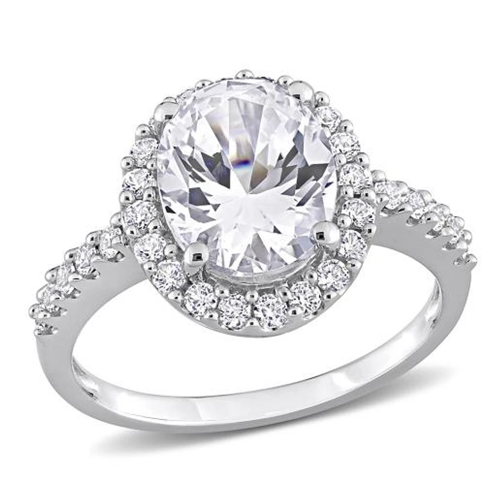 Julianna B 10K White Gold Created Sapphire Ring