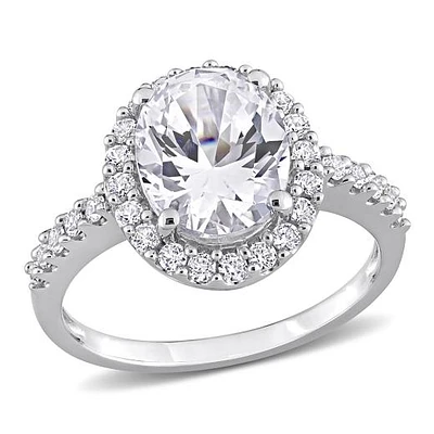 Julianna B 10K White Gold Created Sapphire Ring