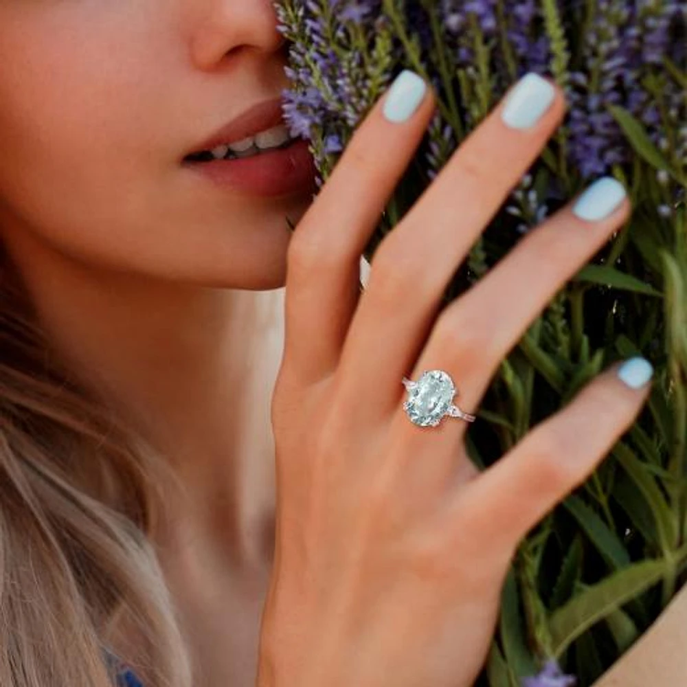 Julianna B 10K White Gold Created Sapphire Ring