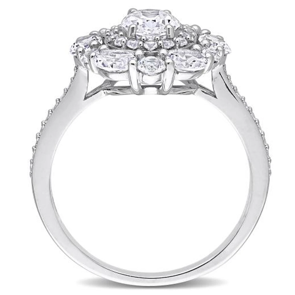 Julianna B 10K White Gold Created Sapphire Ring
