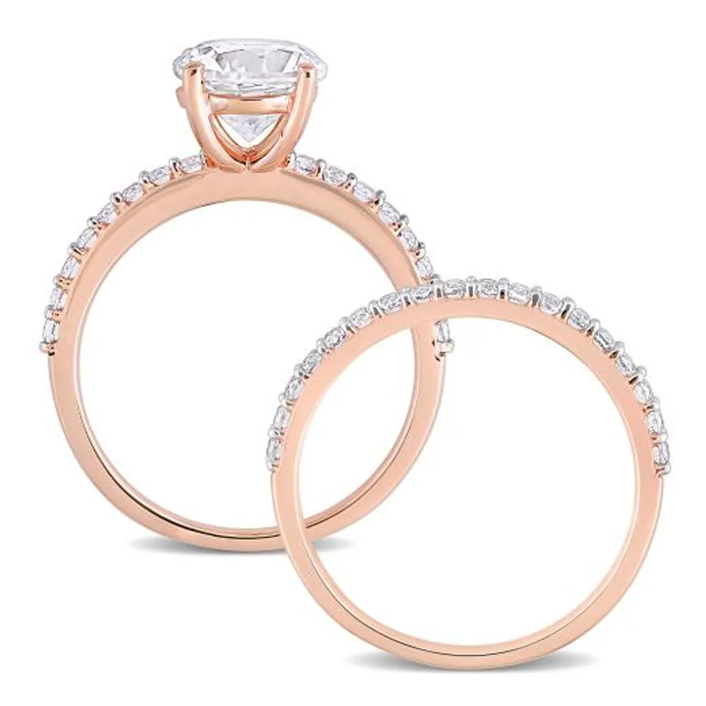 Julianna B 10K Rose Gold Created White Sapphire Bridal Set