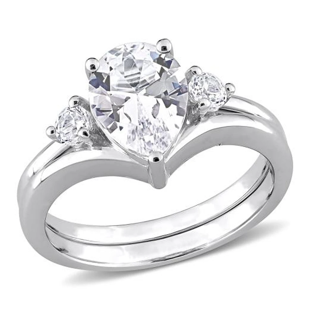 Julianna B 10K White Gold Created Sapphire Ring
