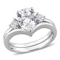 Julianna B 10K White Gold Created Sapphire Ring