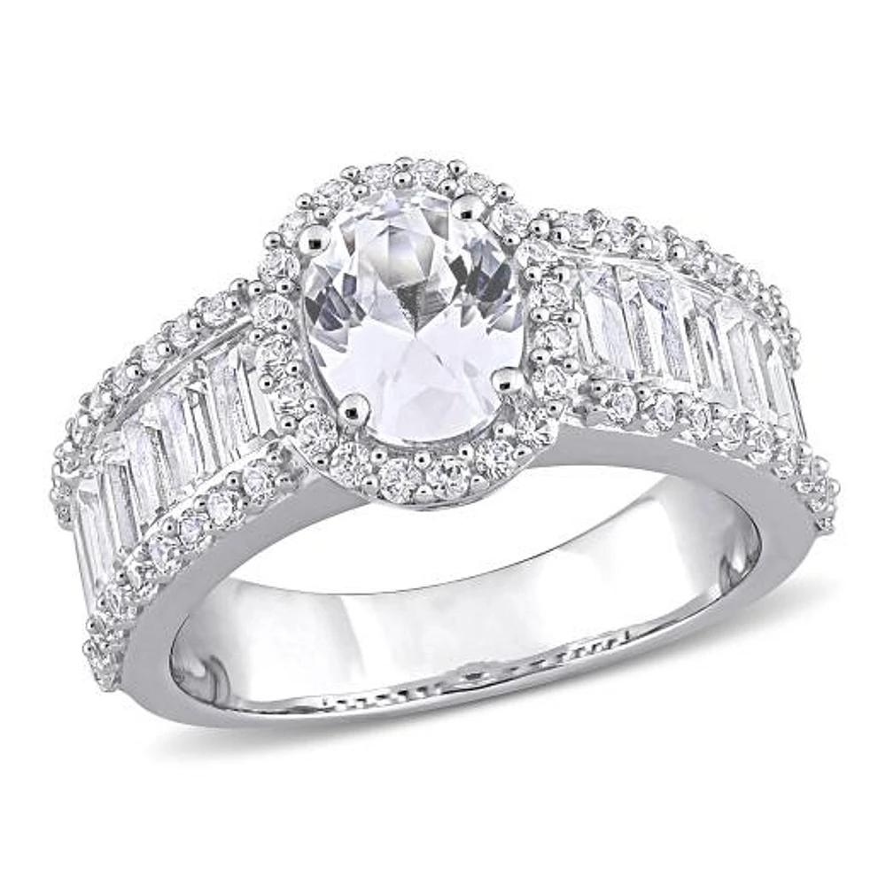 Julianna B 10K White Gold Created Sapphire Ring