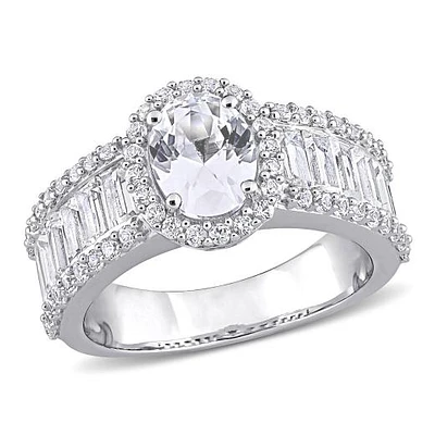 Julianna B 10K White Gold Created Sapphire Ring