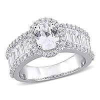 Julianna B 10K White Gold Created Sapphire Ring