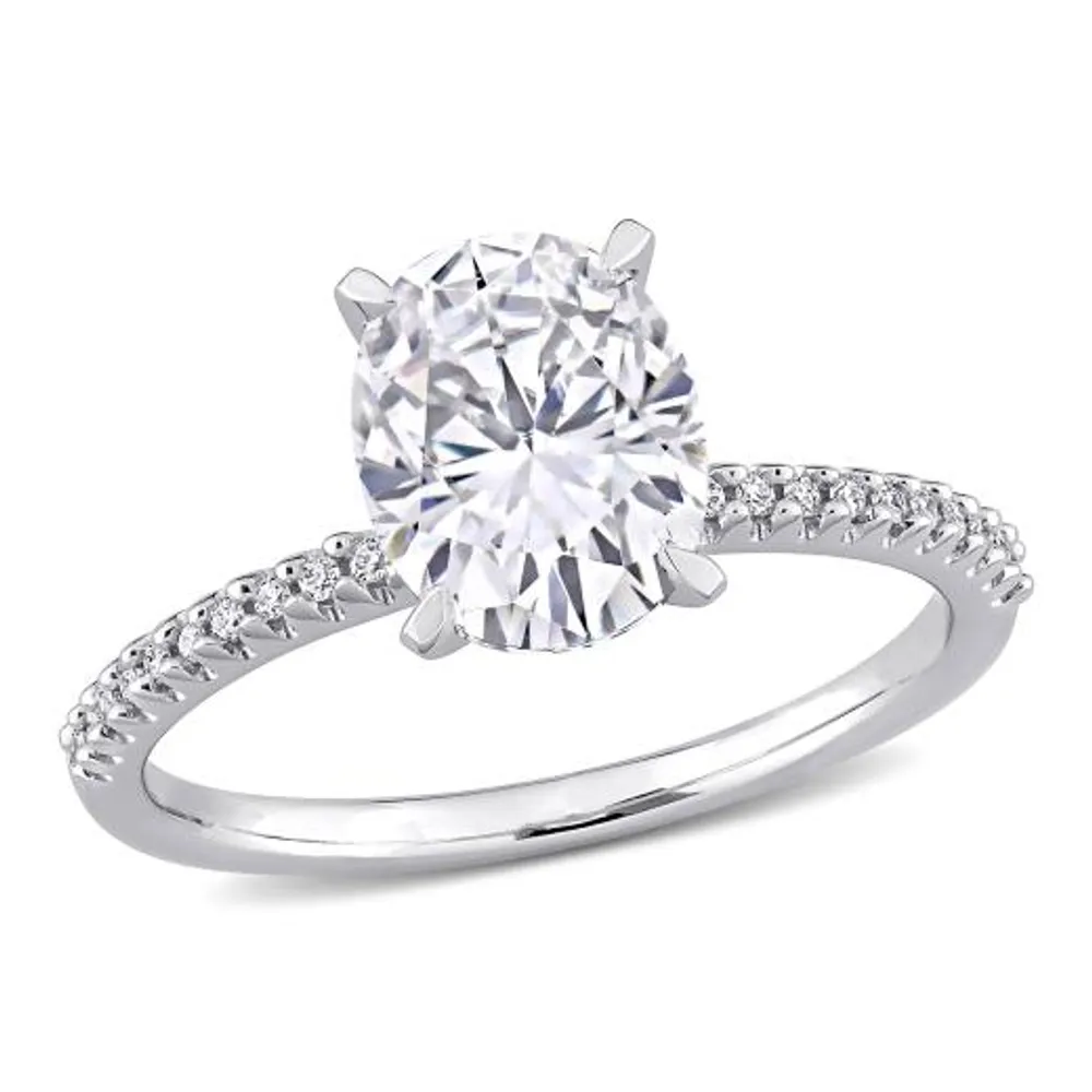 Julianna B 14K White Gold Created White Sapphire and Diamond Ring