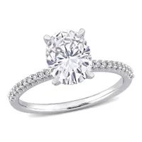 Julianna B 14K White Gold Created White Sapphire and Diamond Ring