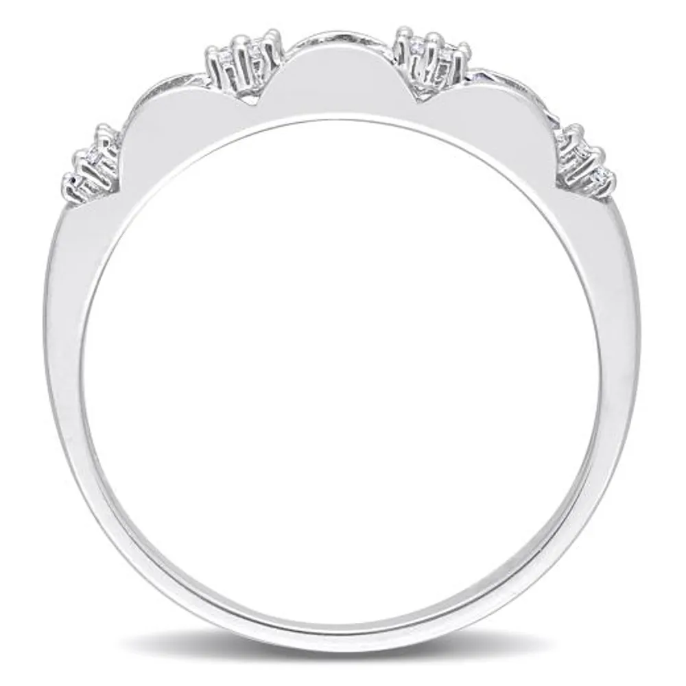 Julianna B 10K White Gold Created Sapphire and Diamond Eternity Ring