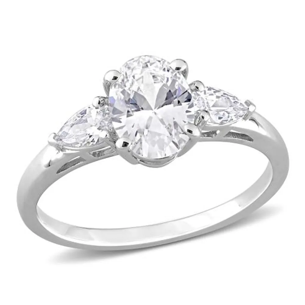 Julianna B Sterling Silver Cubic Zirconia 3 Stone Ring