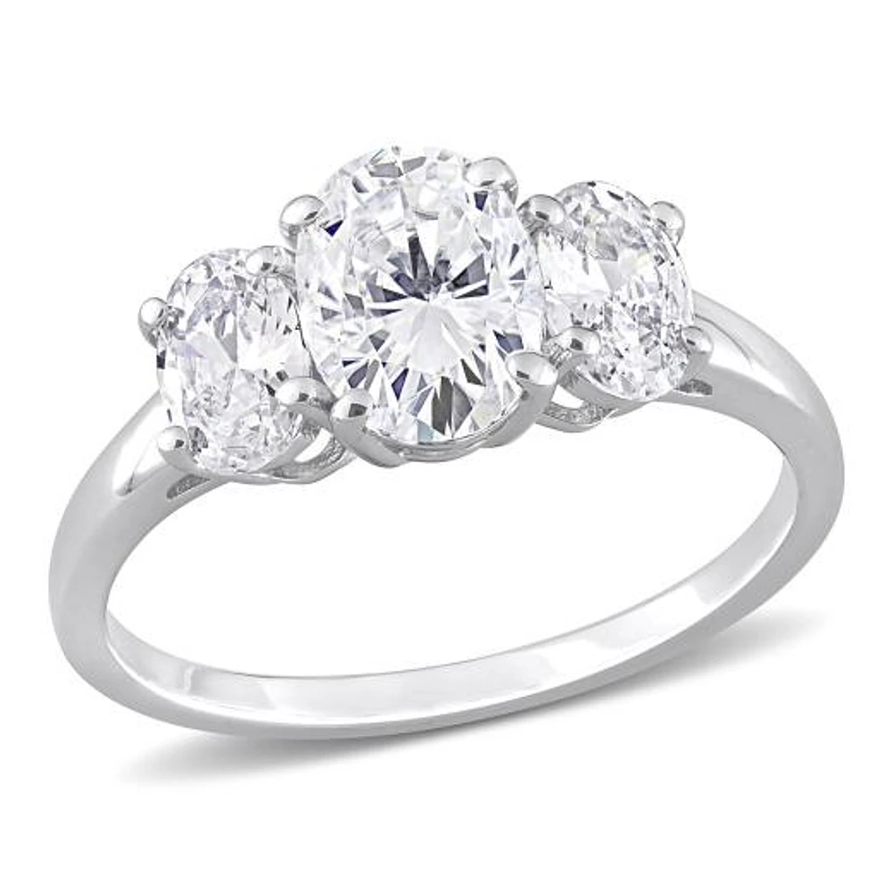 Julianna B Sterling Silver Cubic Zirconia 3 Stone Ring