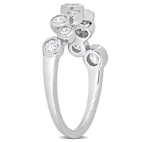 Julianna B Sterling Silver Cubic Zirconia Zig Zag Ring