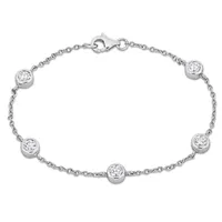 Julianna B Sterling Silver Cubic Zirconia Station Bracelet