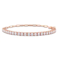 Julianna B Sterling Silver Rose Plated Cubic Zirconia Tennis Bracelet