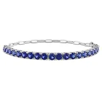Julianna B Sterling Silver Blue Cubic Zirconia Tennis Bracelet