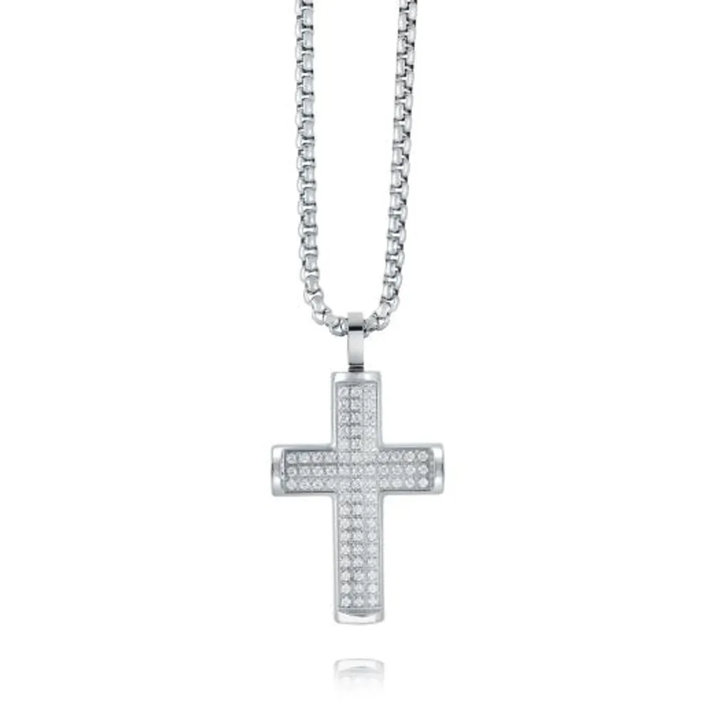 Stainless Steel Round Box Chain with Cross