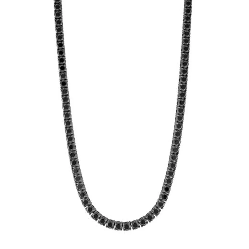 Stainless Steel Black Tennis Necklace