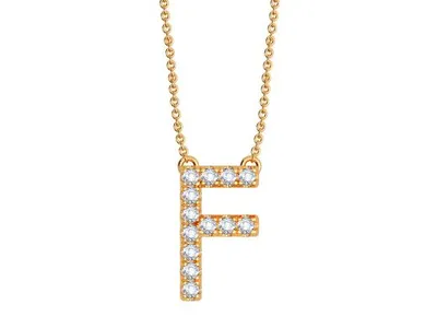 Bella Moda 10K Yellow Gold 0.10CTW Diamond Initial "F" Necklace