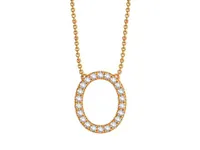 Bella Moda 10K Yellow Gold 0.10CTW Diamond Initial "O" Necklace