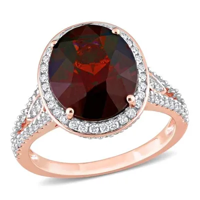 Julianna B 14K Garnet and Diamond Cocktail Ring