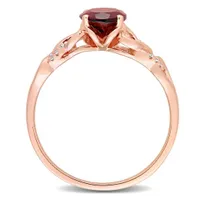 Julianna B 10K Rose Gold Garnet and Diamond Ring