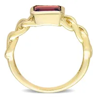 Julianna B 10K Yellow Gold Garnet Link Ring