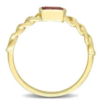 Julianna B 14K Yellow Gold Garnet Link Ring