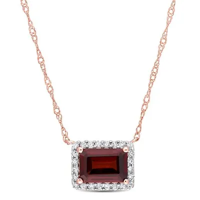 Julianna B 14K Rose Gold Garnet and Diamond Necklace