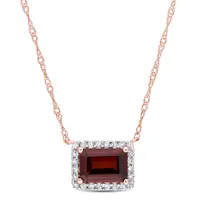 Julianna B 14K Rose Gold Garnet and Diamond Necklace