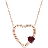 Julianna B 10K Rose Gold Garnet Heart Pendant